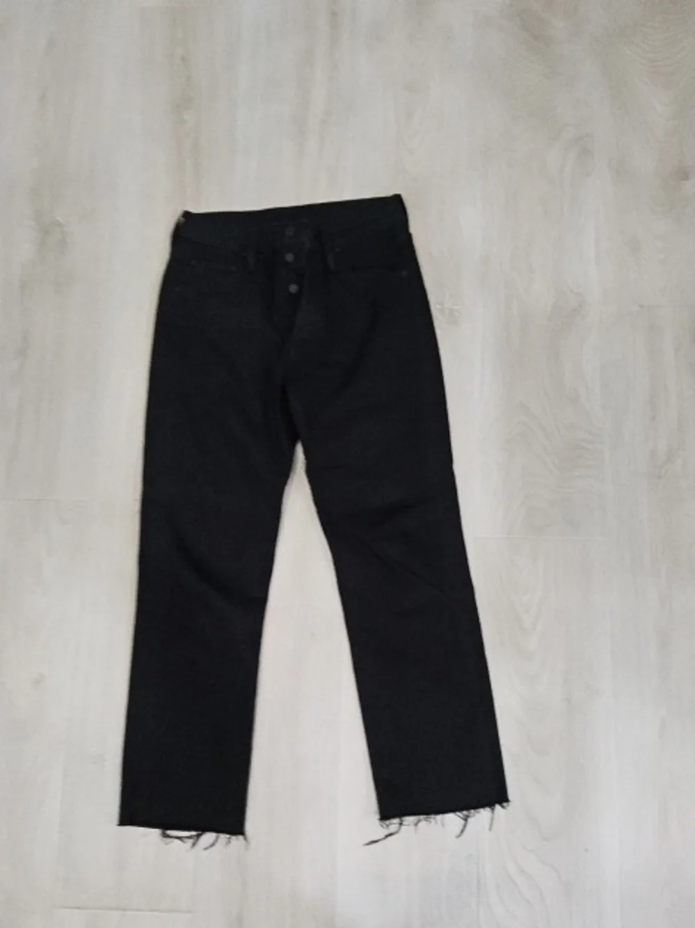 MOTHER Black Straight-Leg Jeans